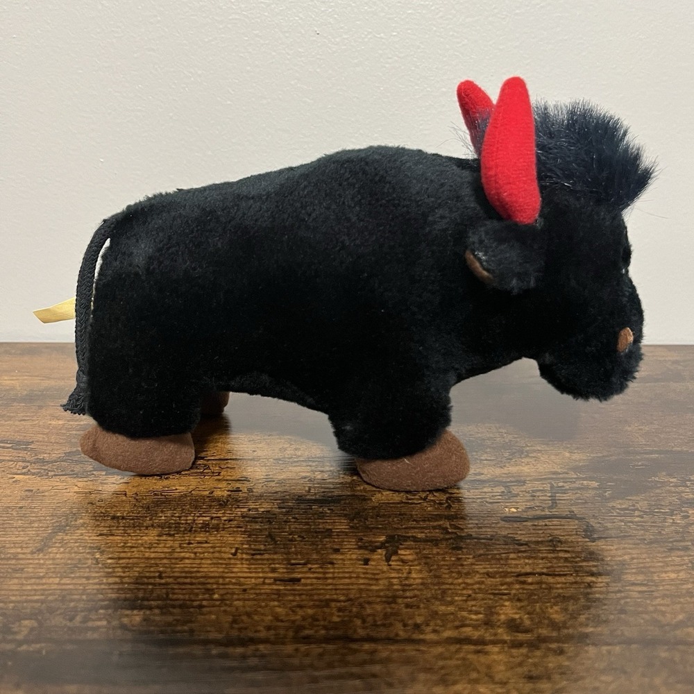 Promotional Buffalo 8" Plush From Big Spielwarenfabrik Mascot Red Horns Germany - Picture 6 of 16